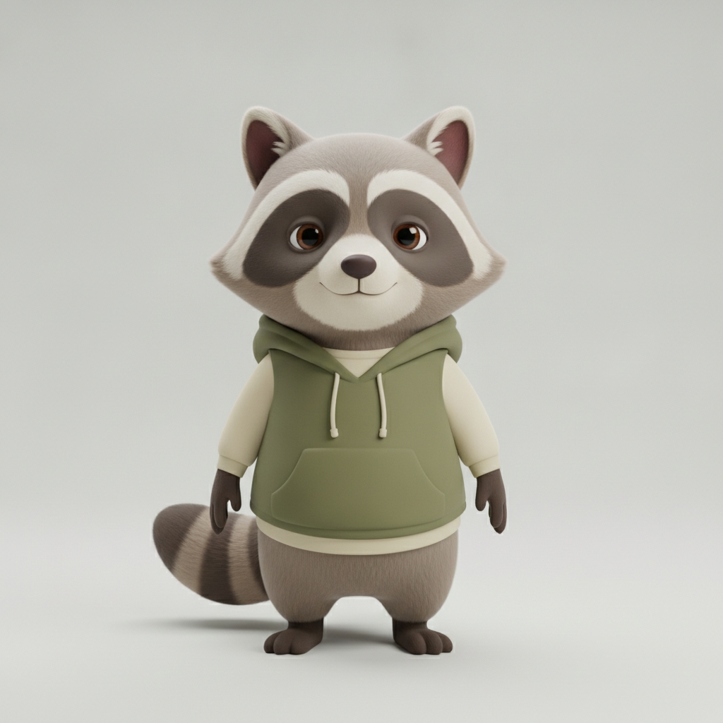 Maskottchen Waschbär von mehr-netz.com